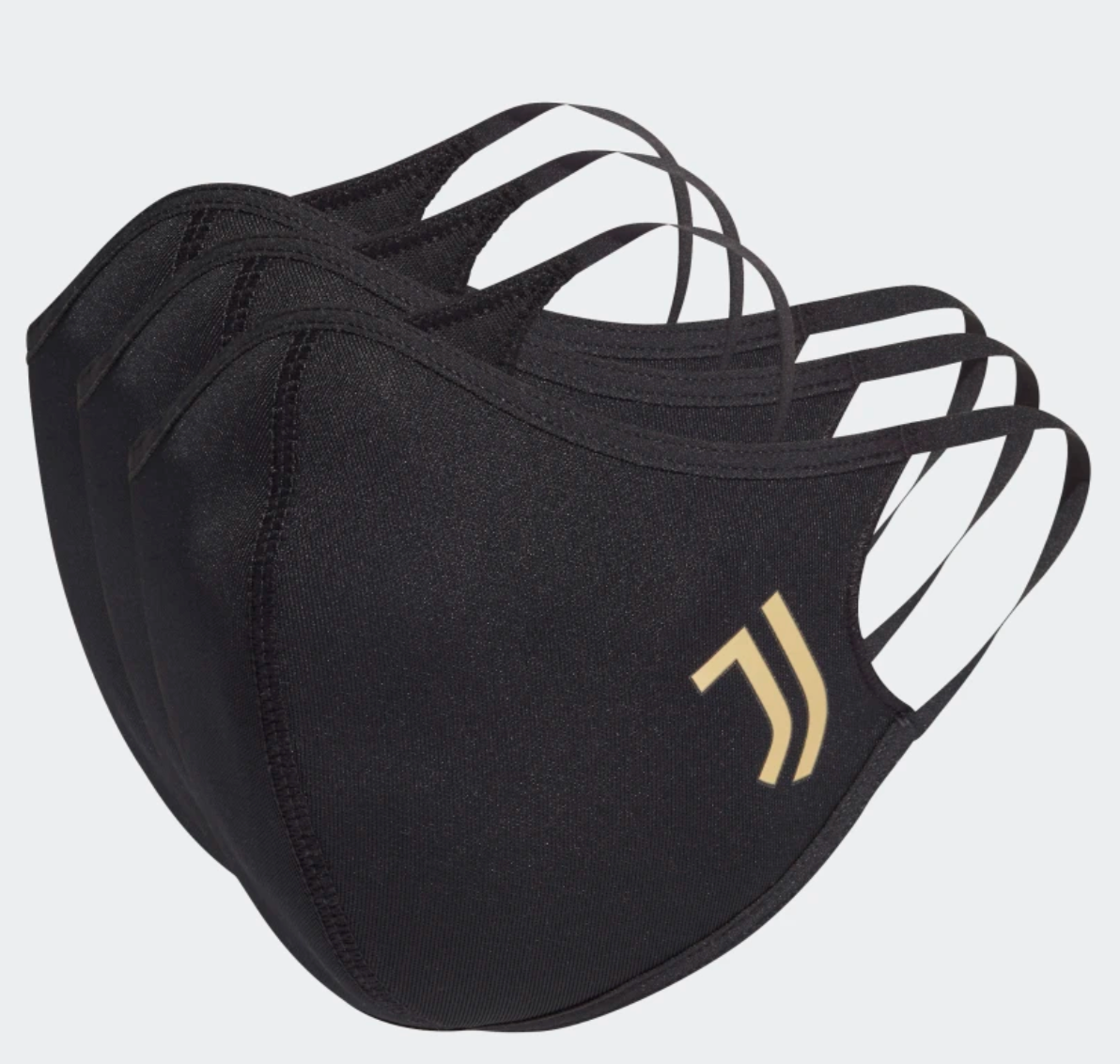 [Adidas] アディダス マスク フ ェイスカバー 3枚セット ブラッ ク ユベントス